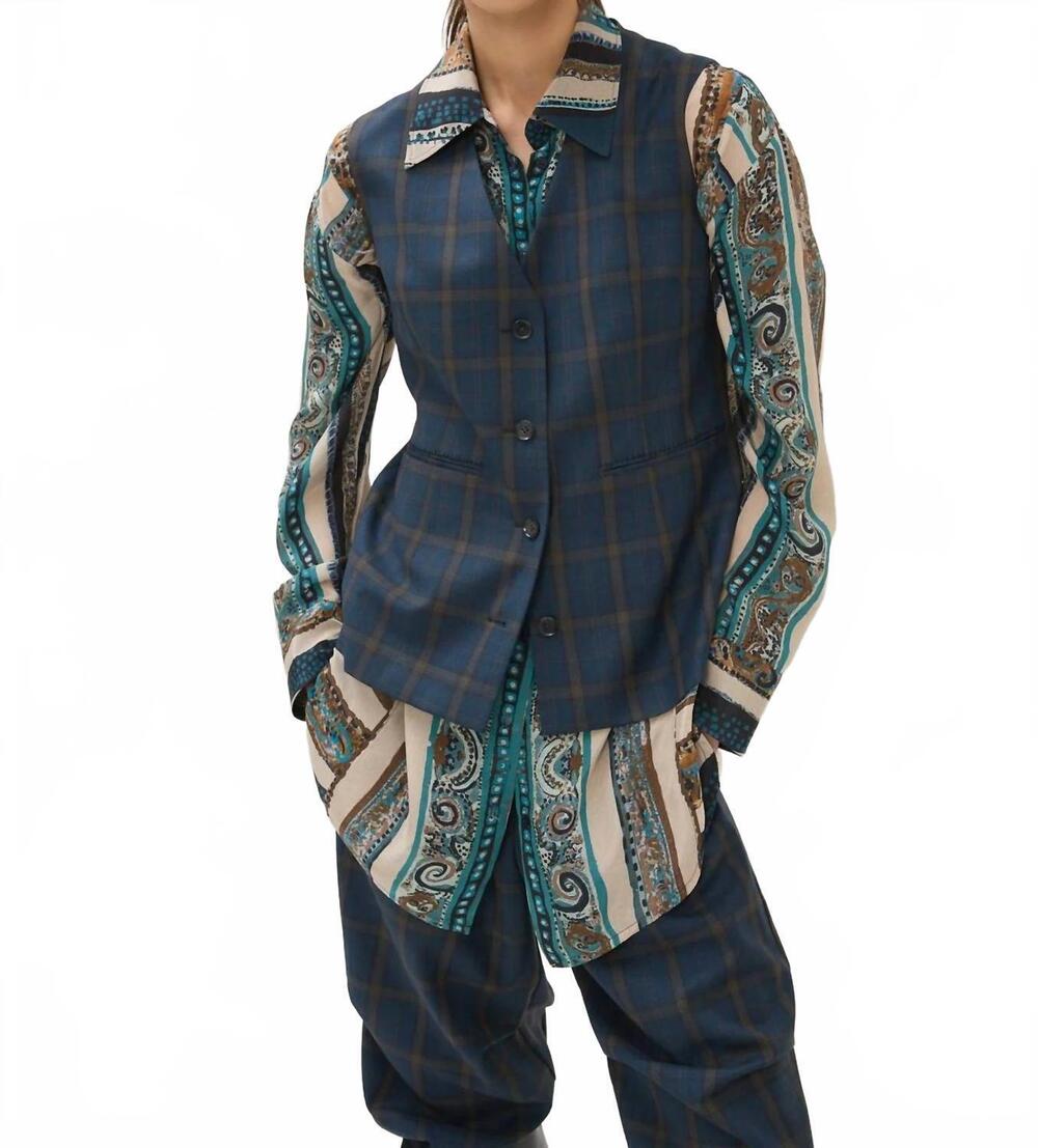 NEW MARIA CHER keith talia vest in blue